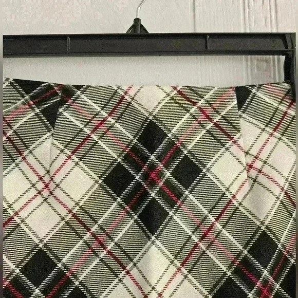 Brooks Brothers 346 Wool Mini Skirt Sz 2 Black White Tartan Plaid Lined Academia - Picture 3 of 11